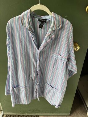 Dior Men’s Light Blue Striped Button-Up Shirt